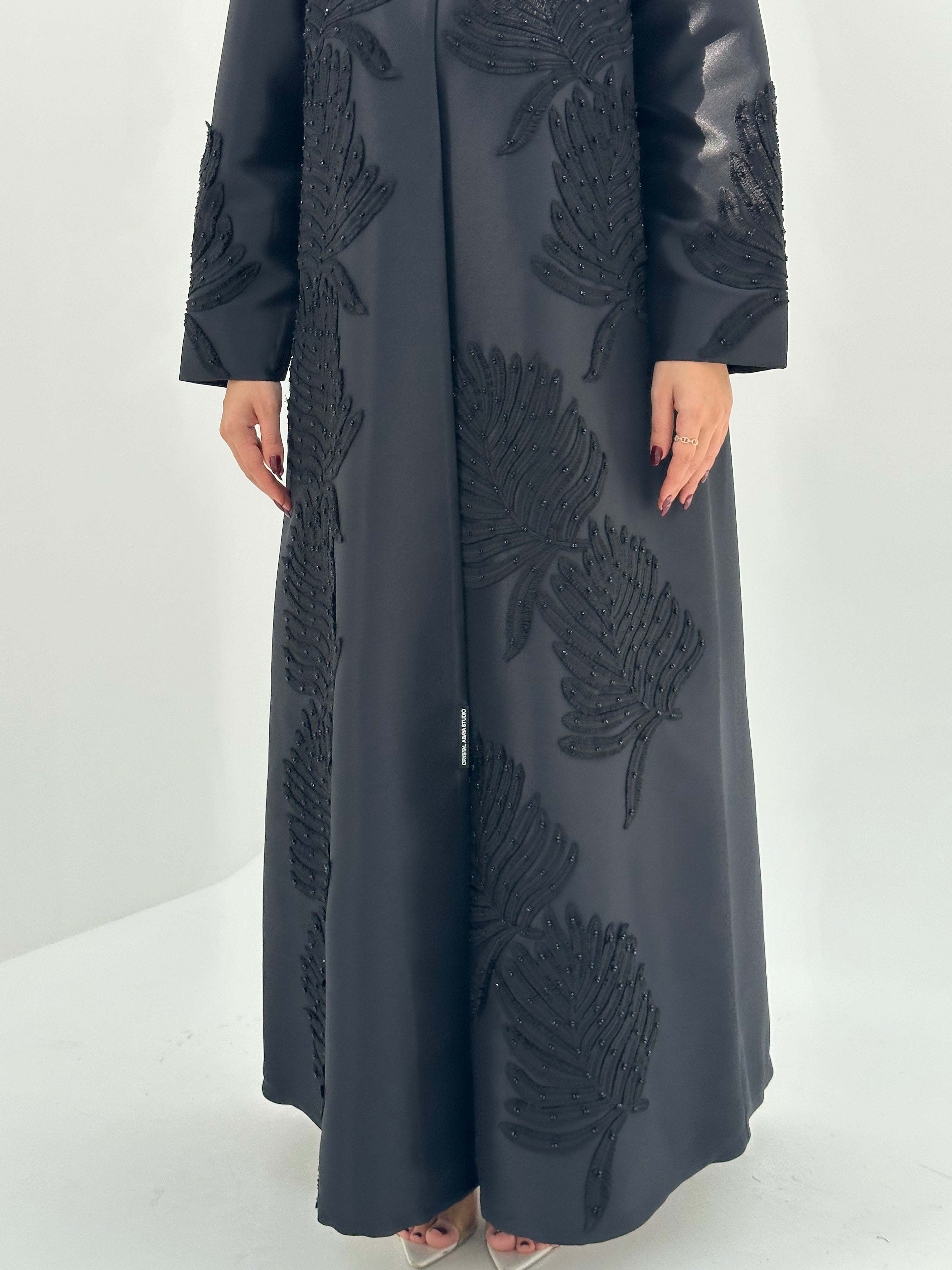 C 1686 Black Beaded Abaya
