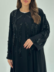 C 1689 Black Beaded Abaya