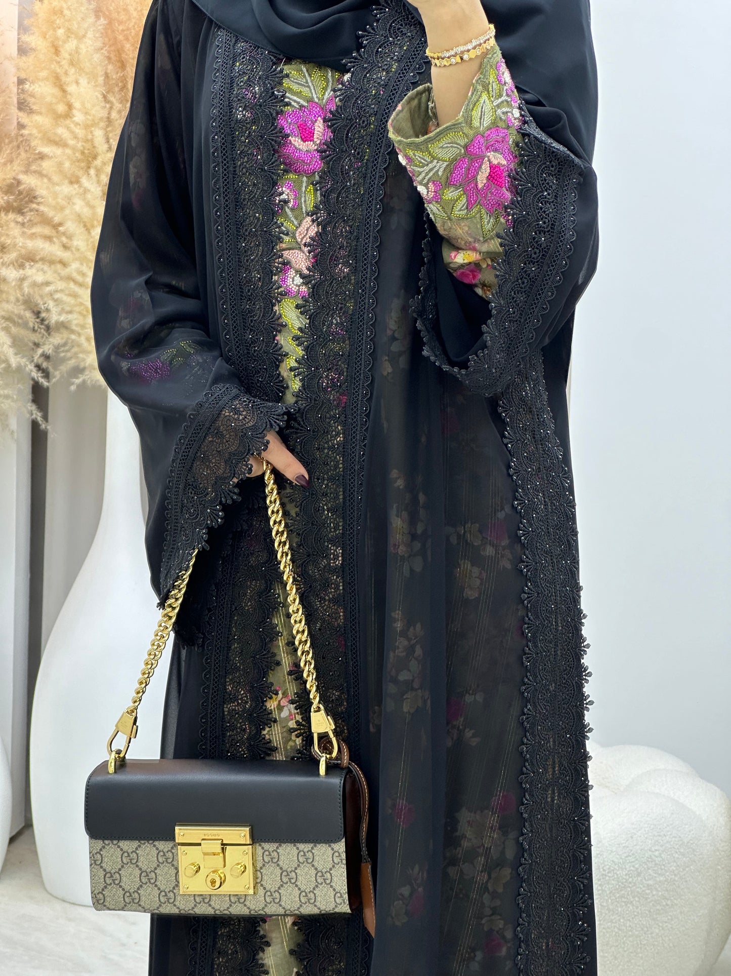 C 0107 Chiffon Black Abaya