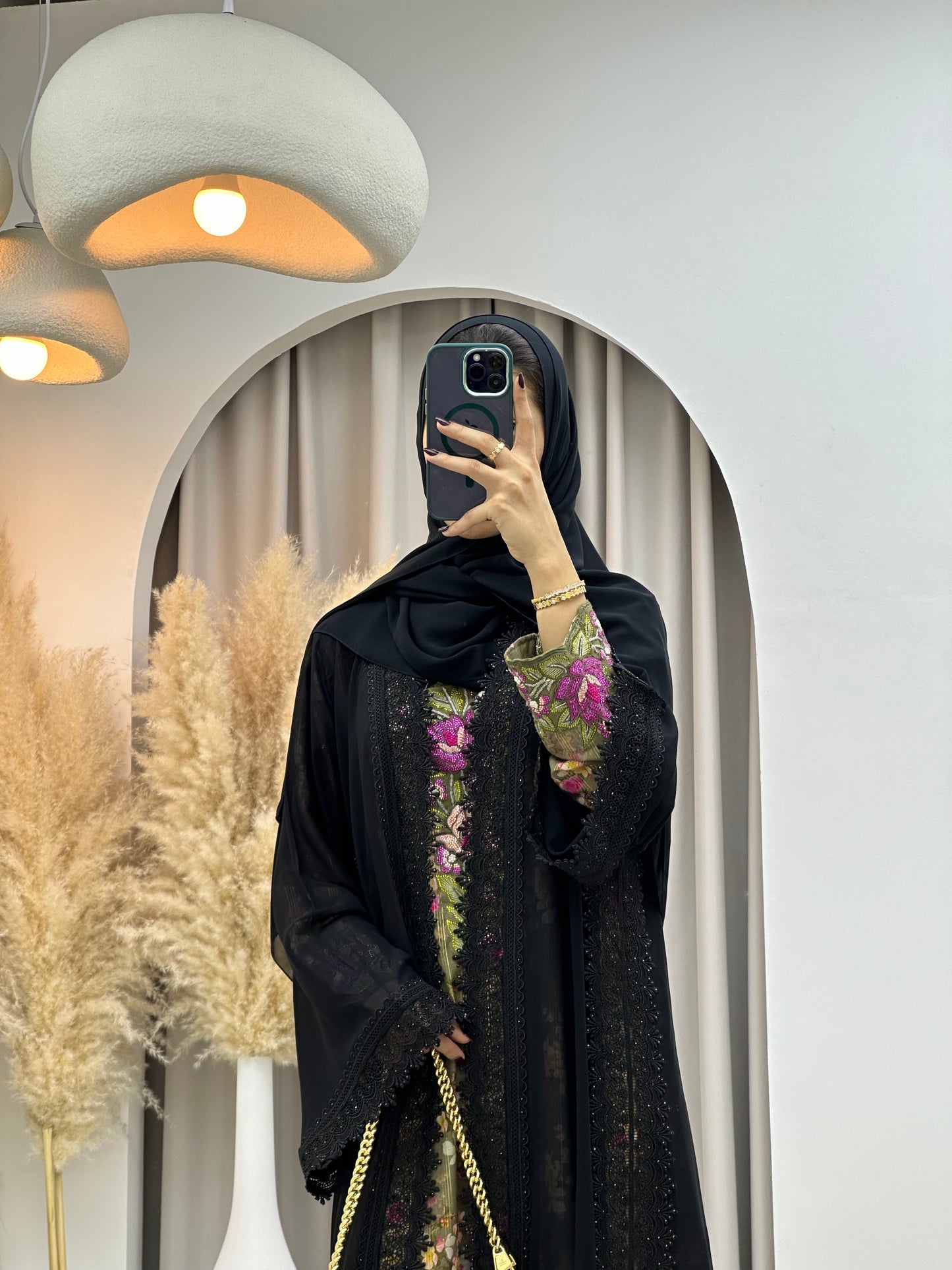 C 0107 Chiffon Black Abaya