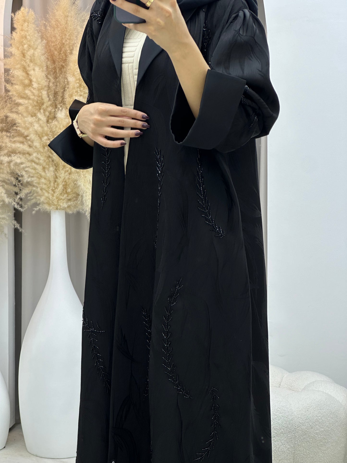 C RTW 0113 Black Beaded Abaya