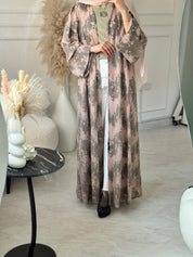 C 1180 Pink Dantel Abaya