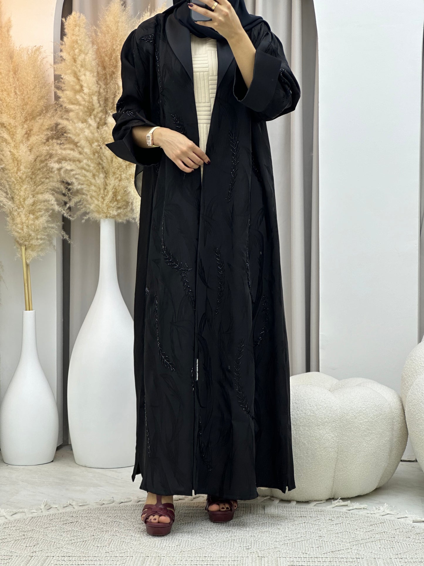 C RTW 0113 Black Beaded Abaya