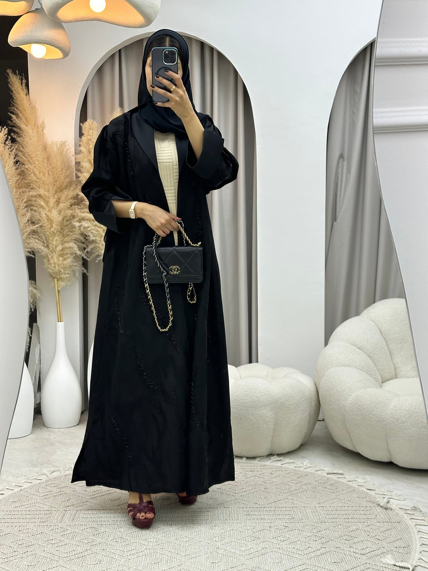 C RTW 0113 Black Beaded Abaya