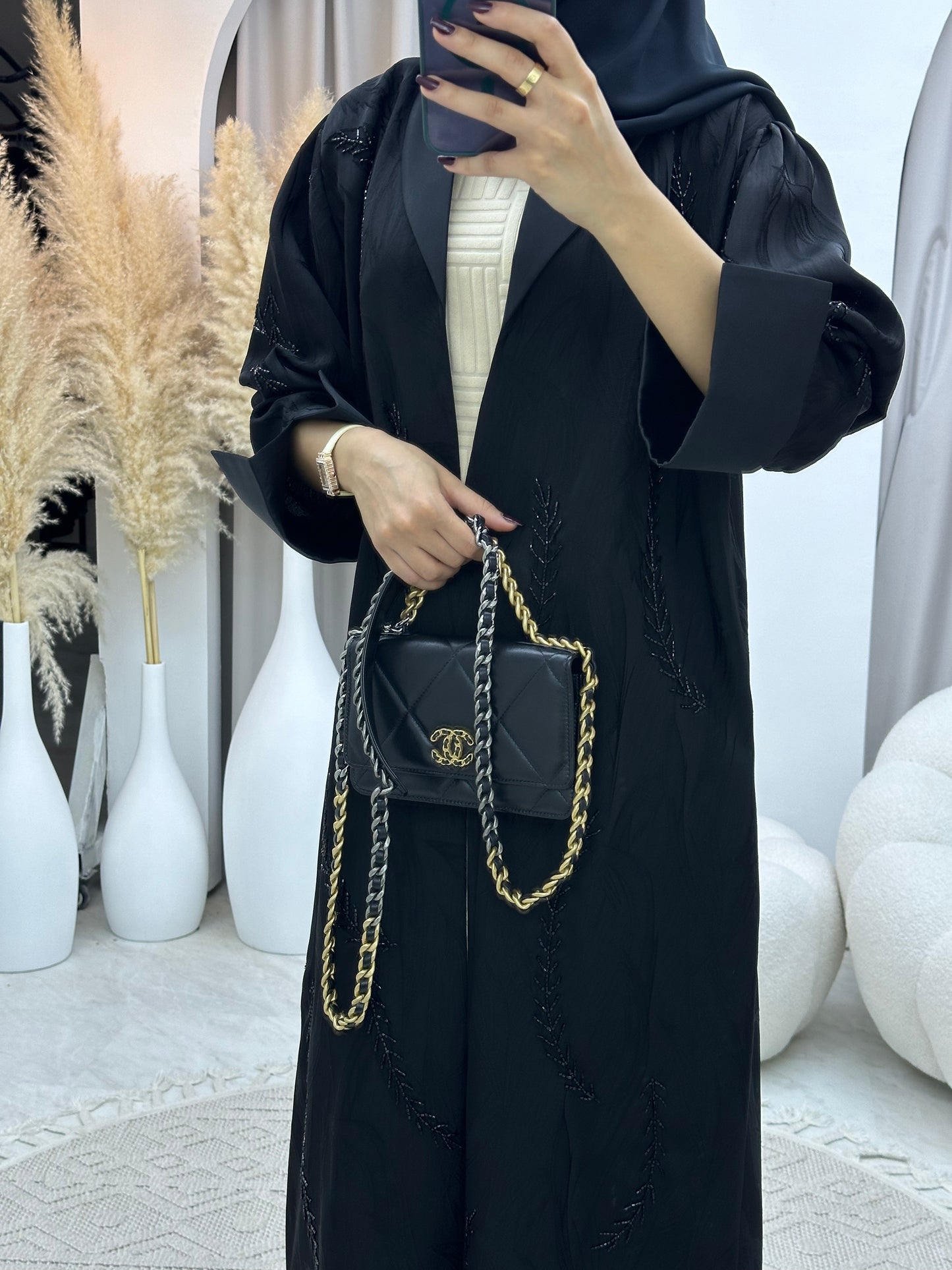 C RTW 0113 Black Beaded Abaya