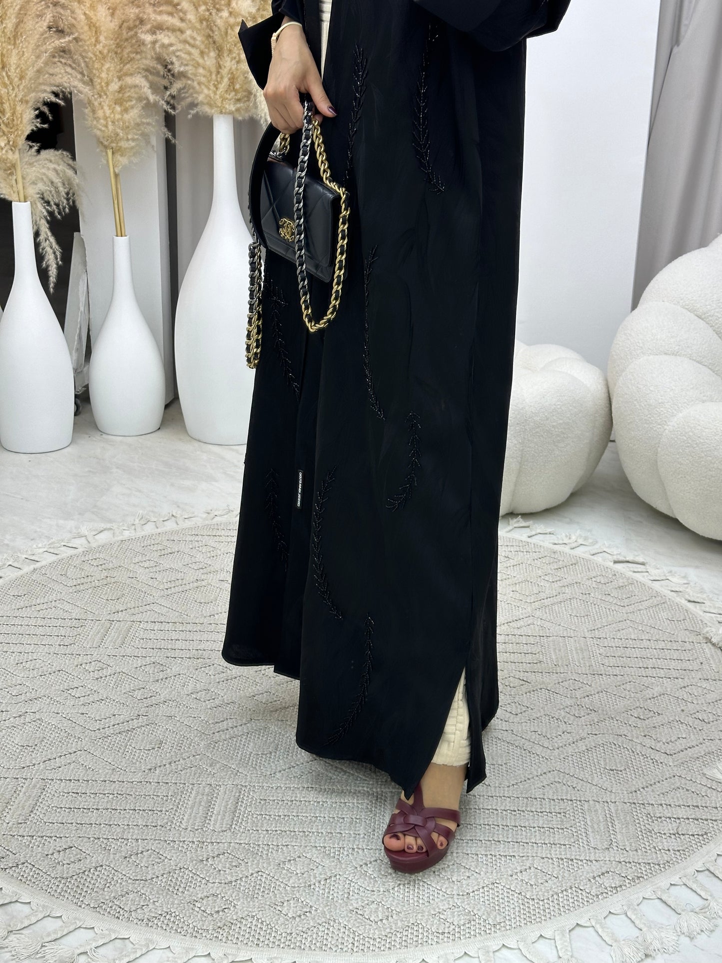 C RTW 0113 Black Beaded Abaya