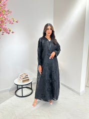C 1035 Black Beaded Abaya