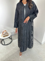 C 1035 Black Beaded Abaya