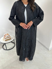 C 1035 Black Beaded Abaya
