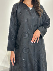 C 1035 Black Beaded Abaya
