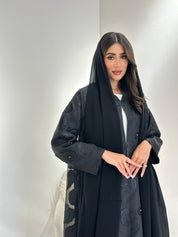 C 1035 Black Beaded Abaya