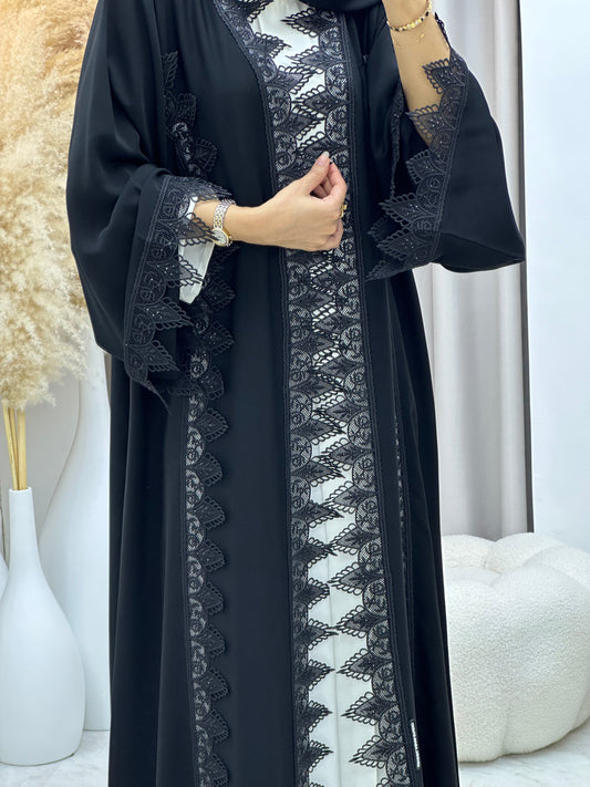 C 04529 Black Classic Lace Abaya