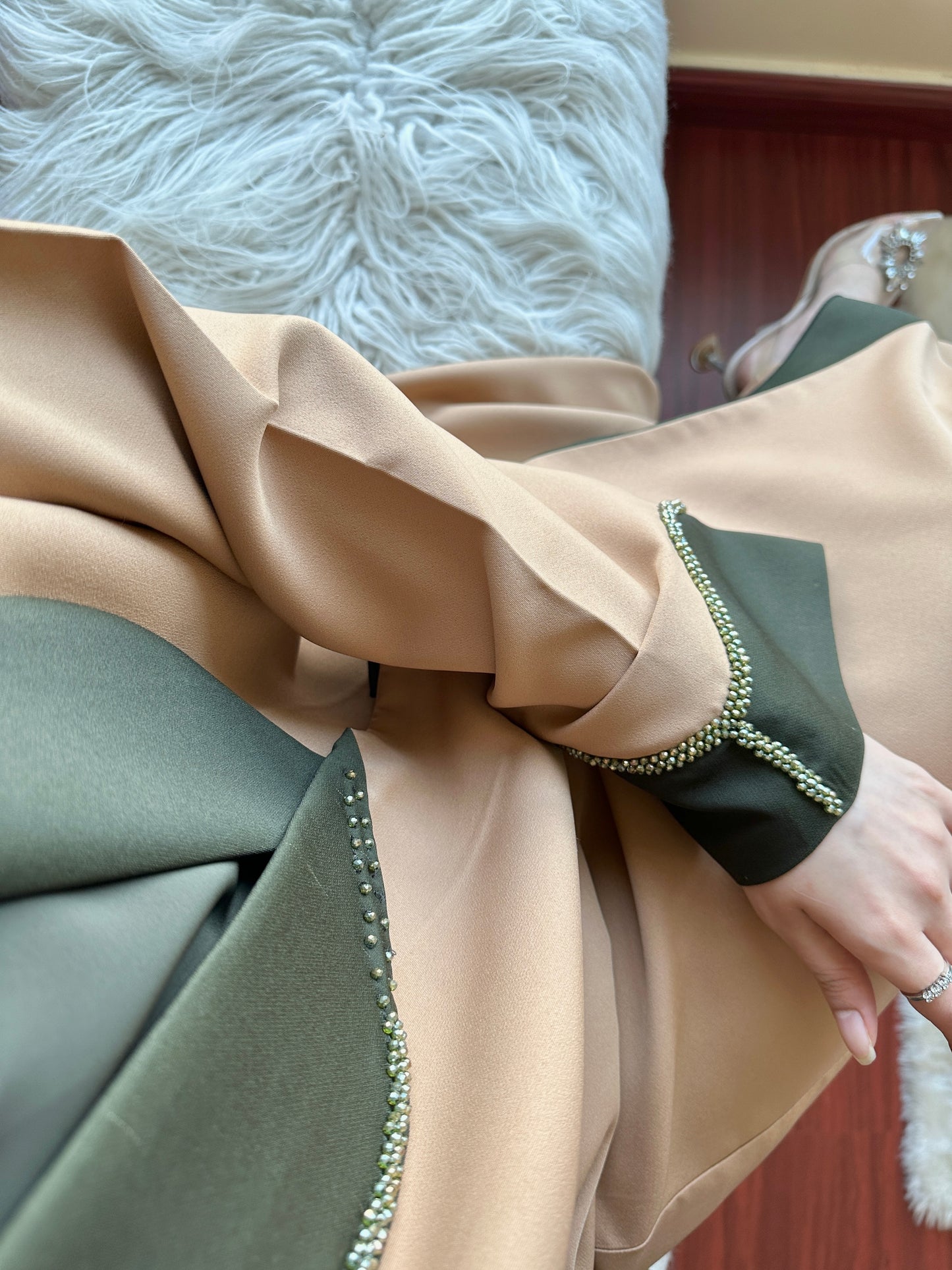 C-Green Beige Evening Abaya 42