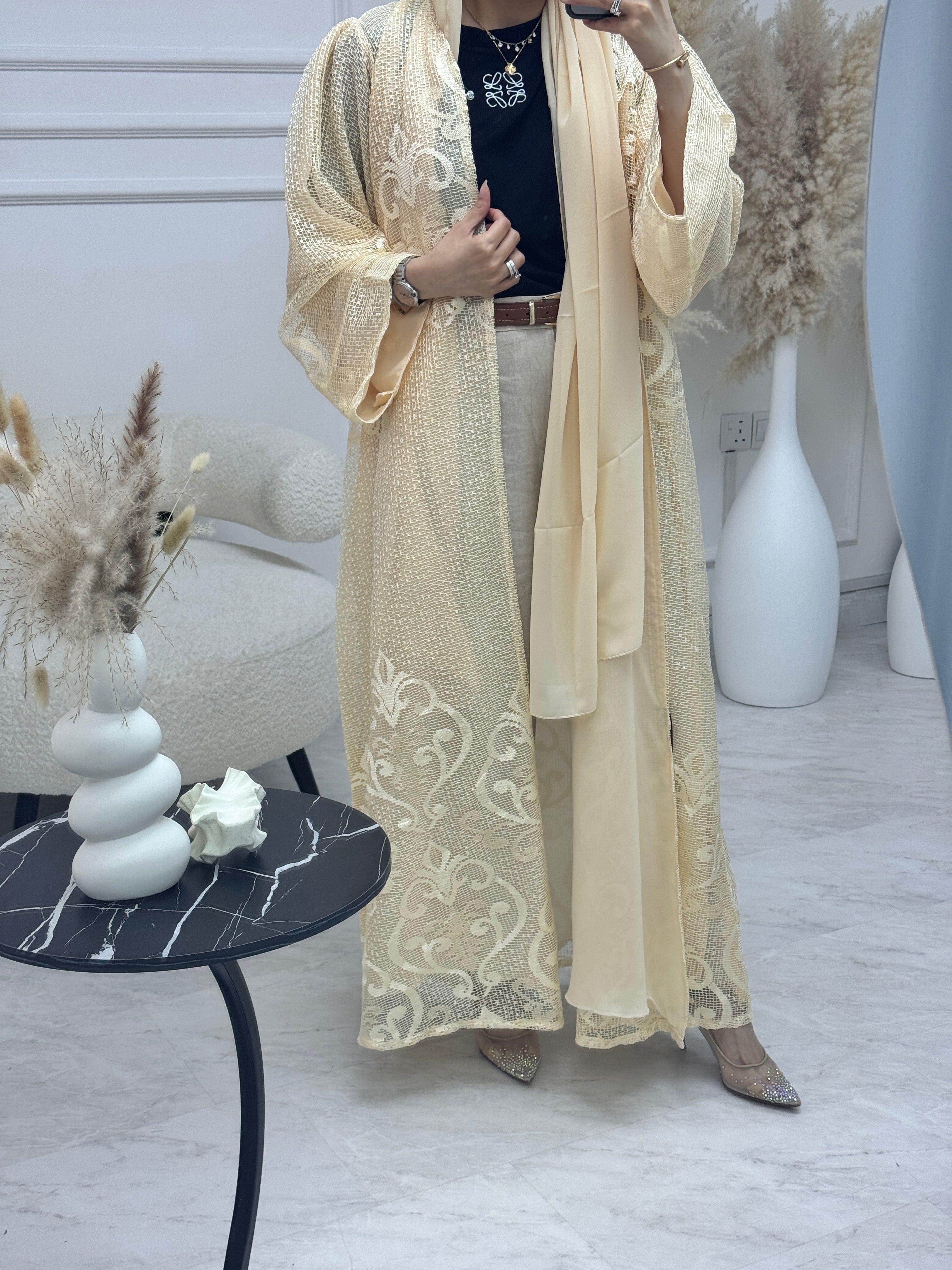 C 1210-01 Dark Butter Yellow Abaya