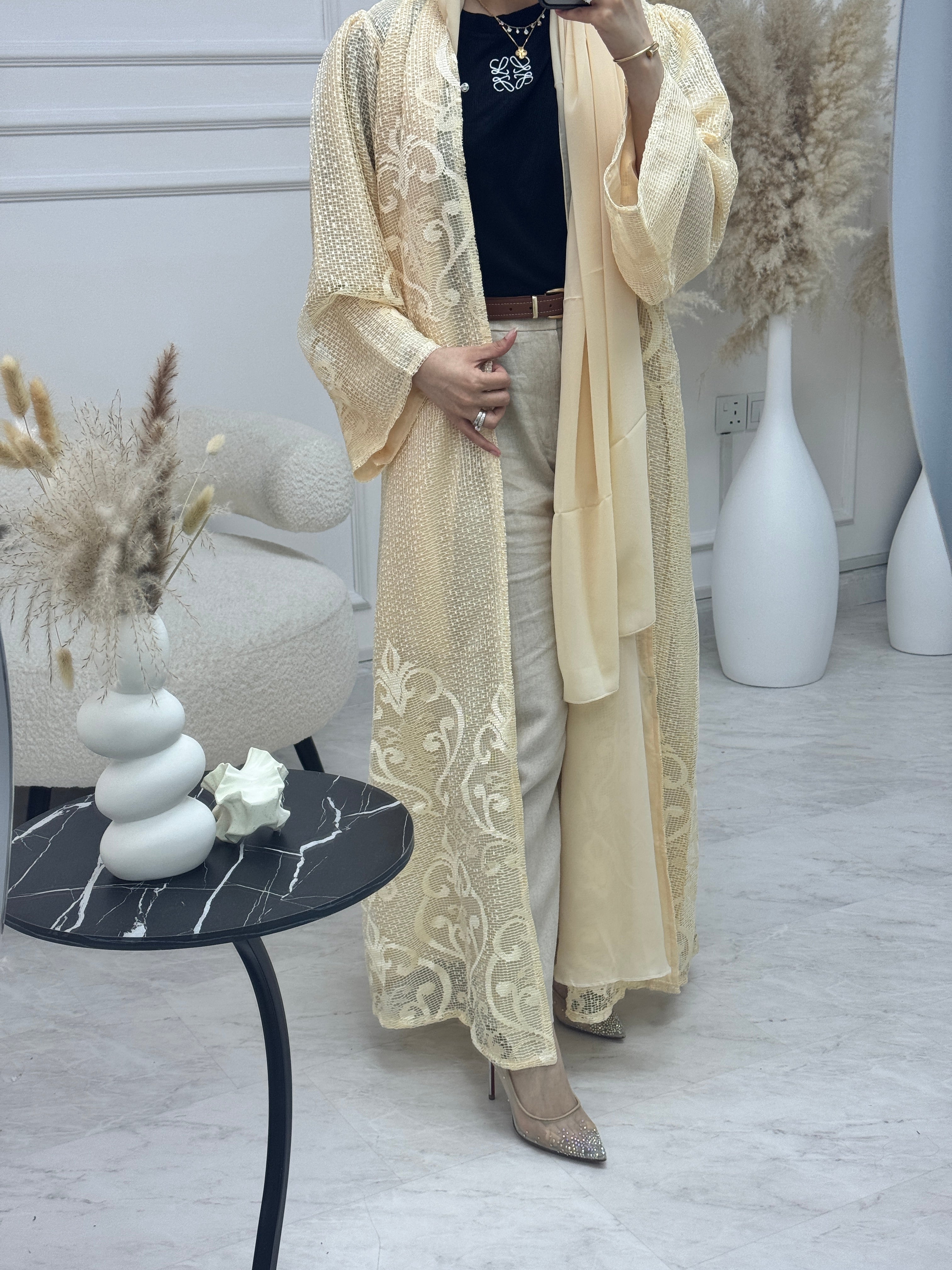 C 1210-01 Dark Butter Yellow Abaya