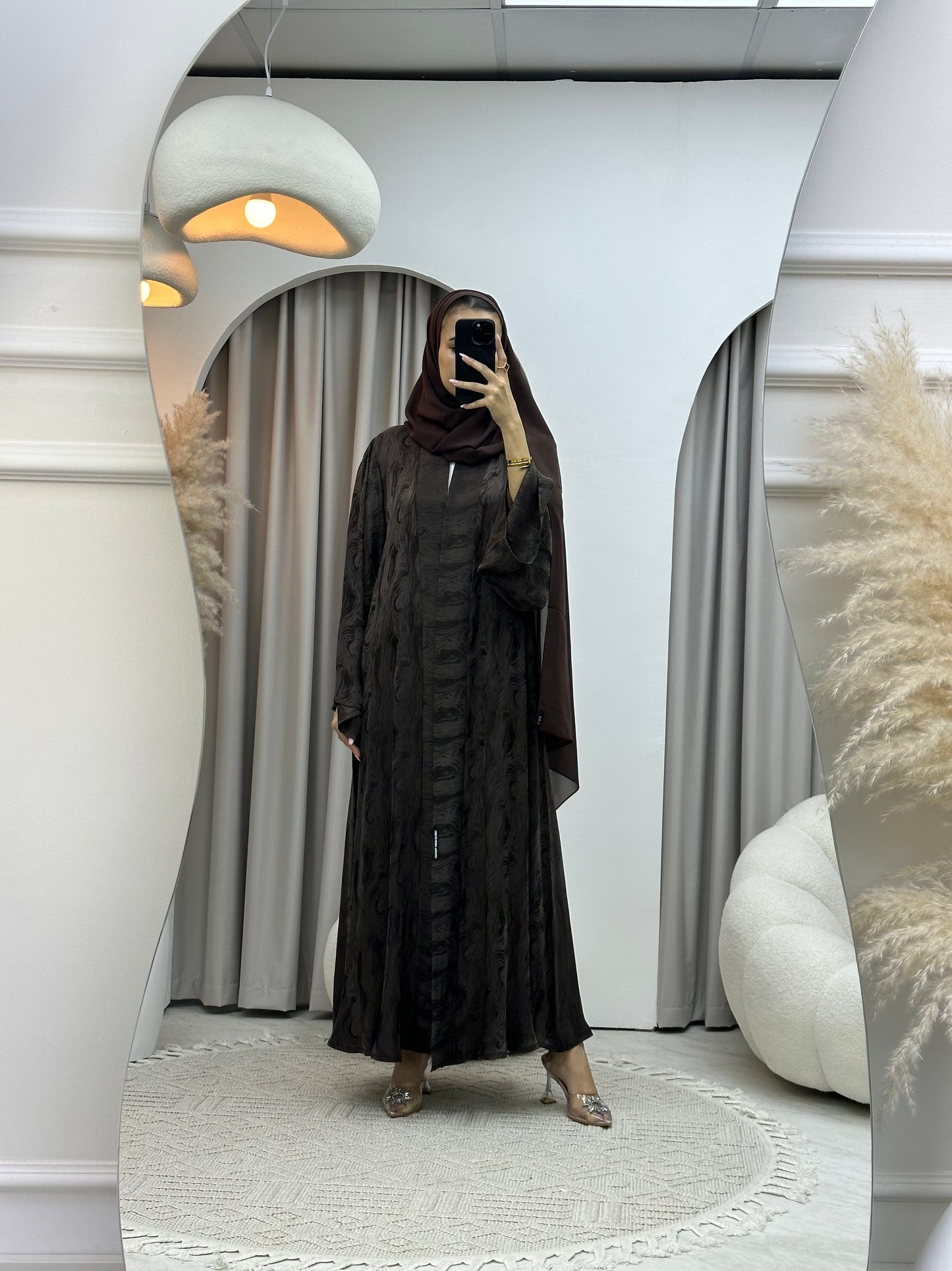 C Brown Shimmer Premium Abaya