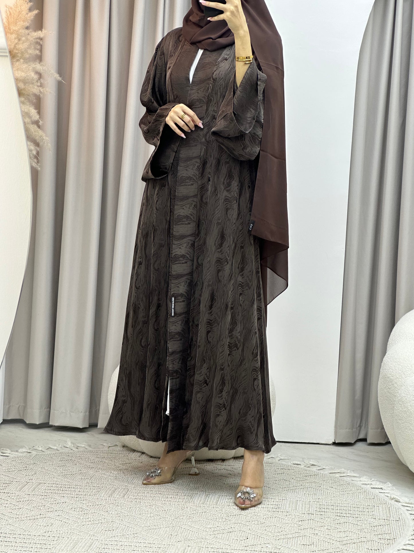 C RTW Brown Shimmer Premium Abaya