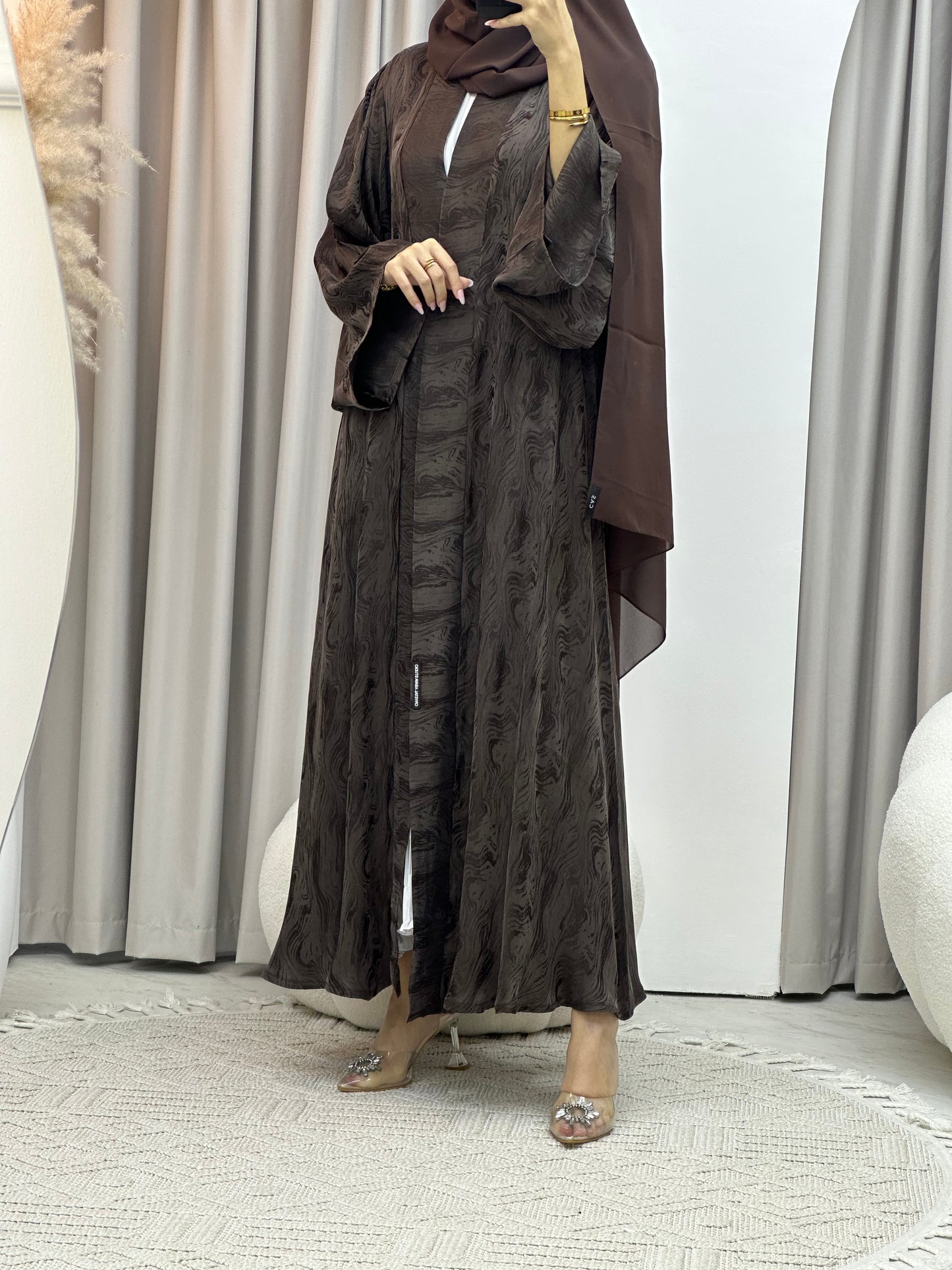 C Brown Shimmer Premium Abaya