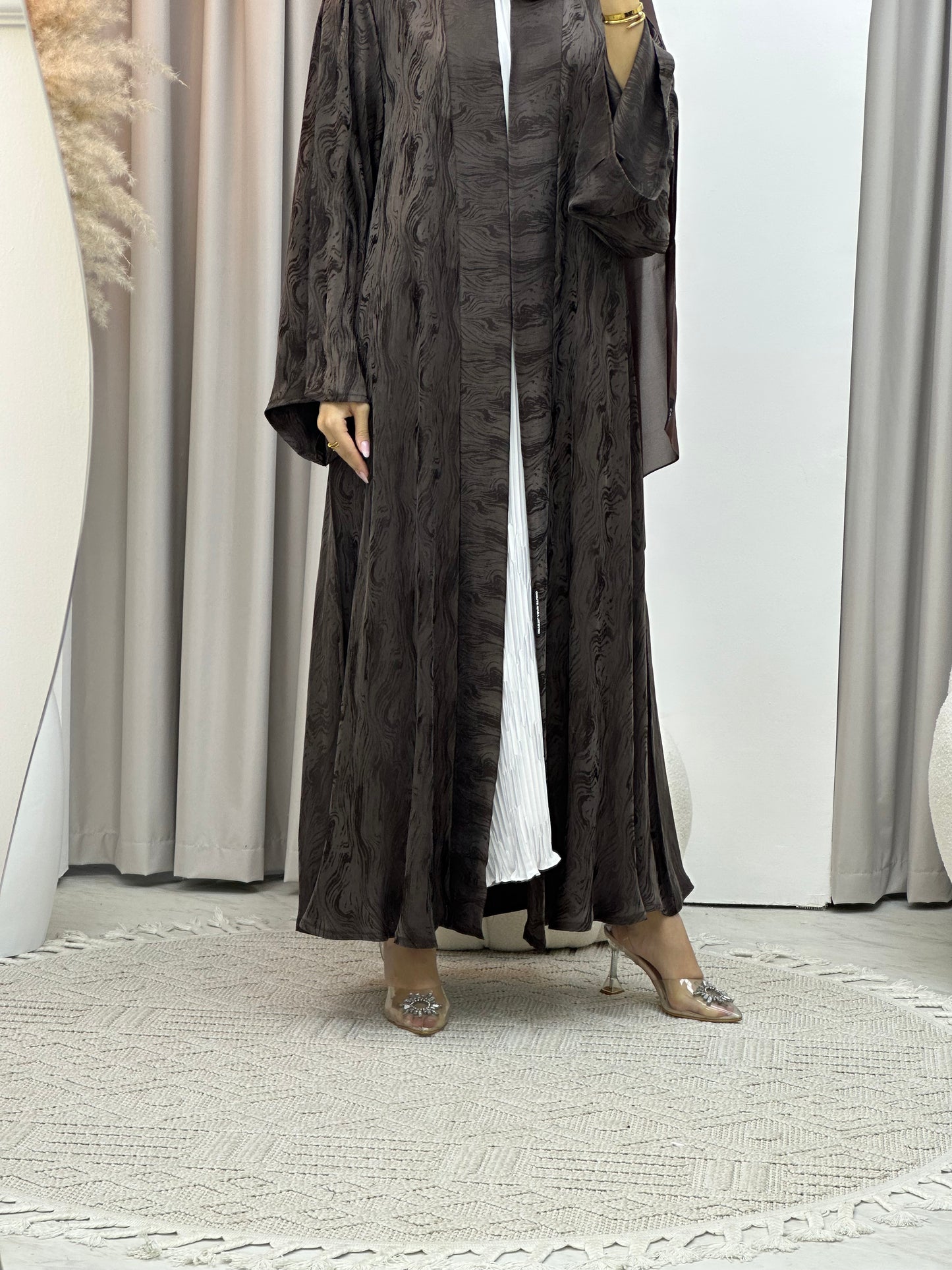 C Brown Shimmer Premium Abaya