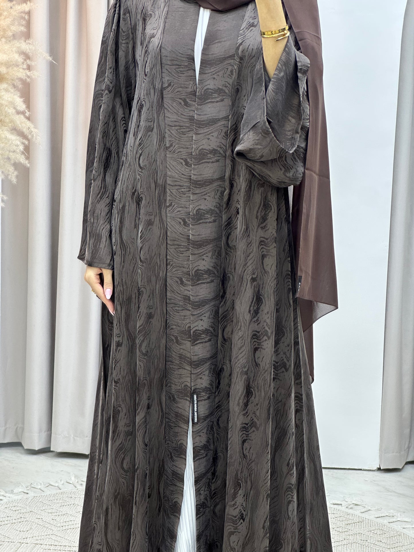 C Brown Shimmer Premium Abaya