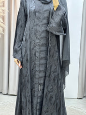 C RTW Grey Shimmer Premium Abaya