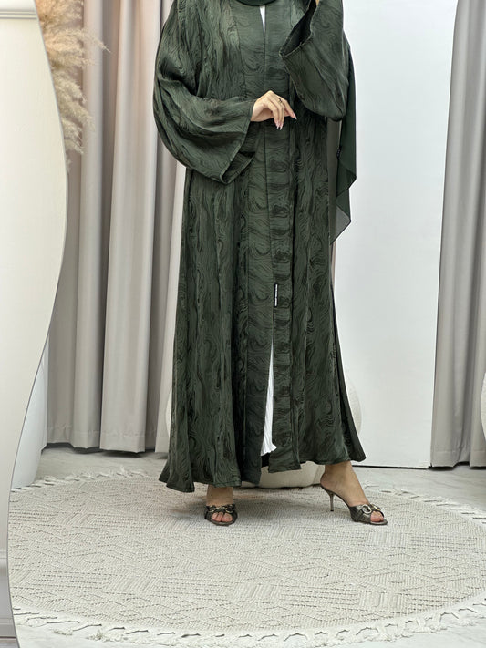 C Green Shimmer Premium Abaya