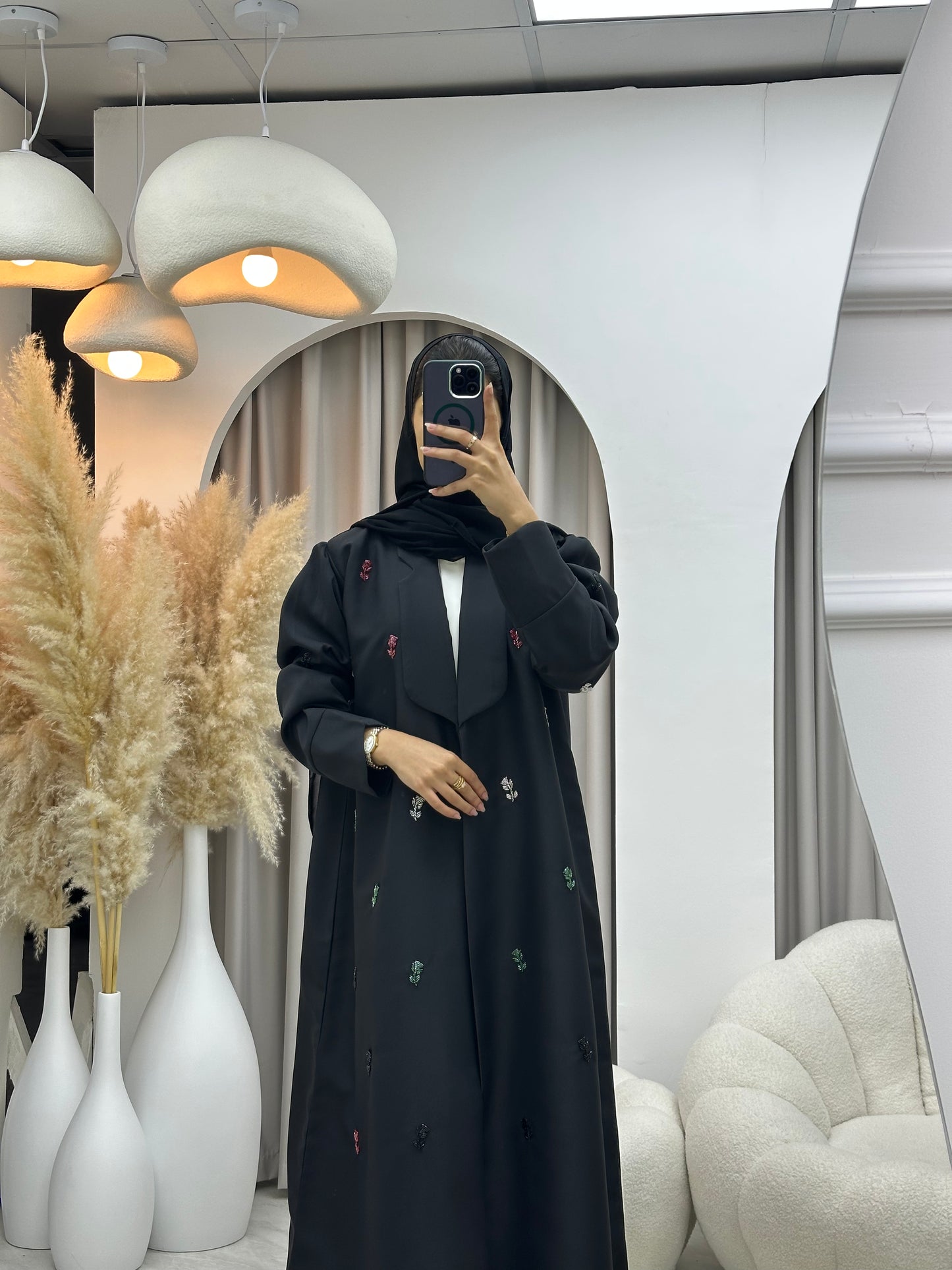 C 0523 Black Emirati National Day Abaya