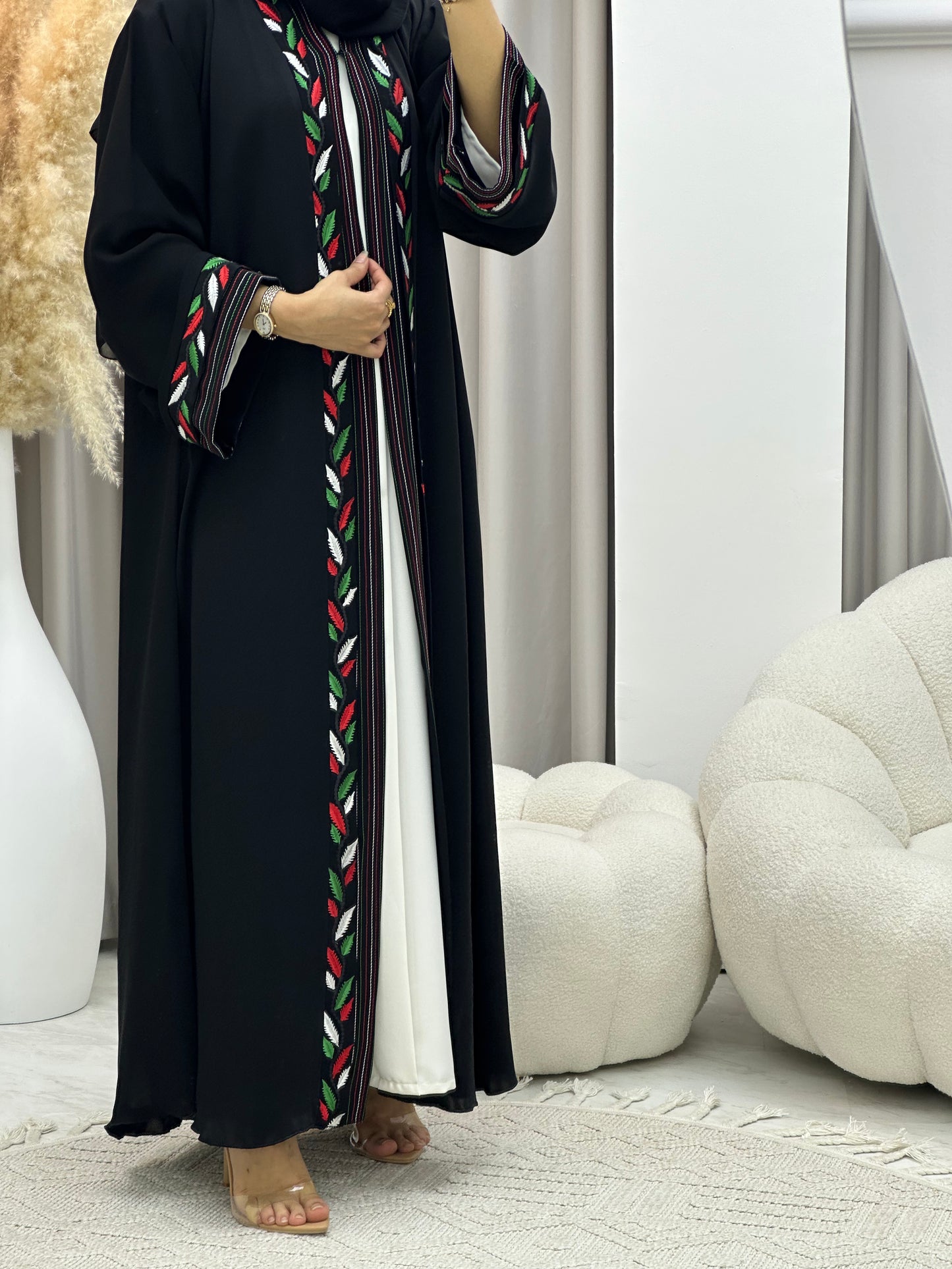 C 0524 Black Emirati National Day Abaya