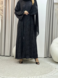 عباية فاخرة باللون الأسود المطفي C  - XS / 49