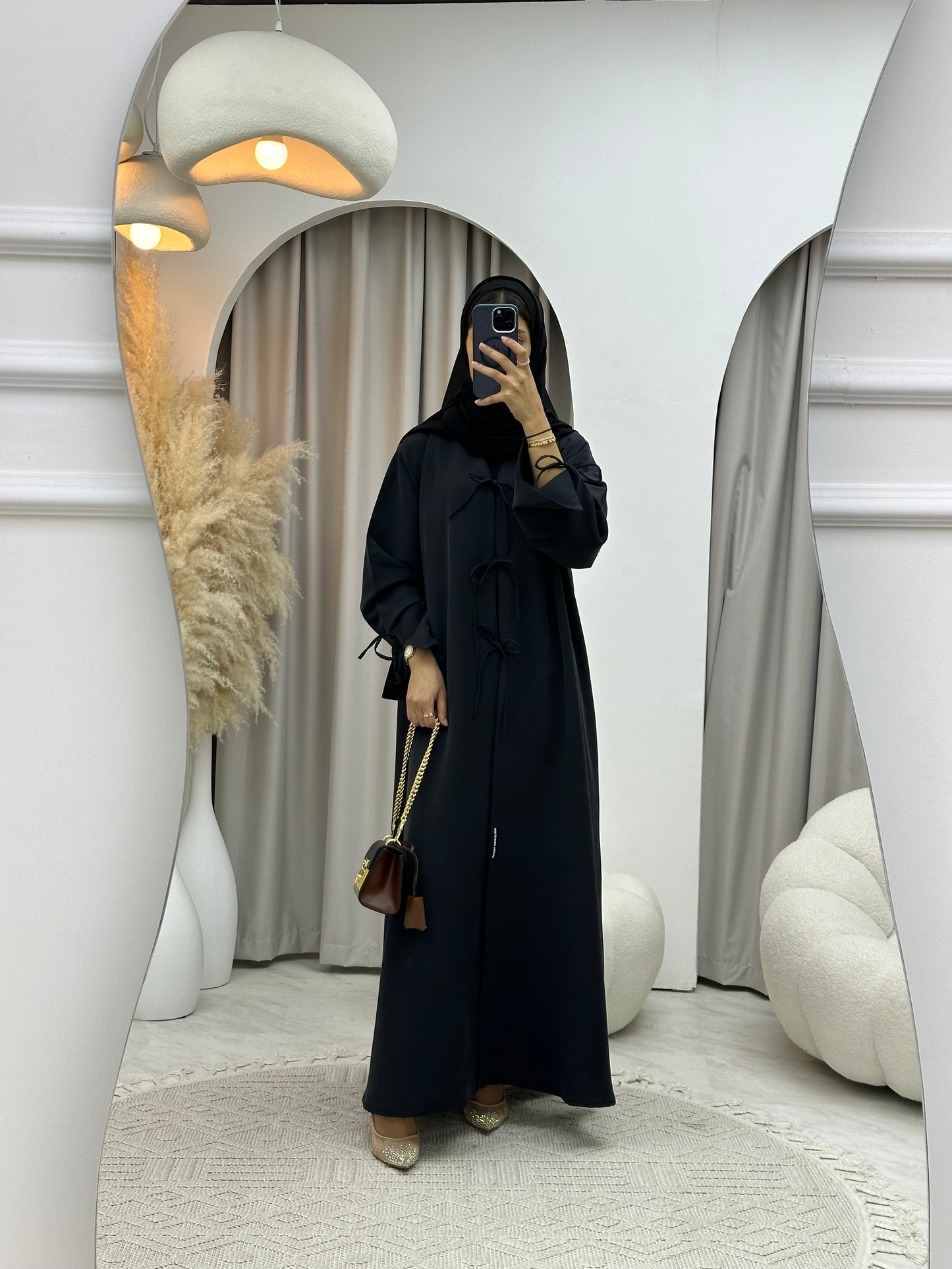 C RTW 0117-04 Black Bow Abaya