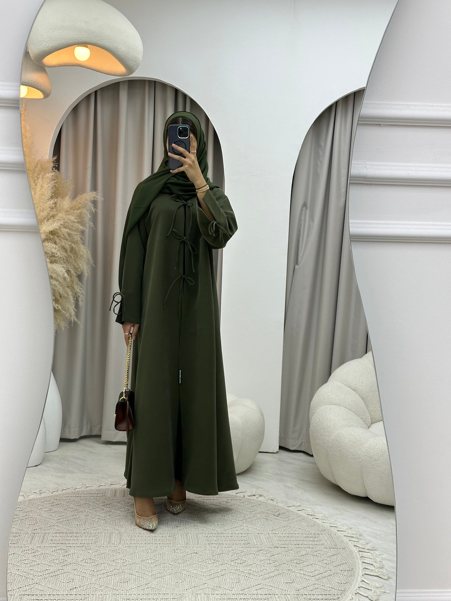 C 0117-02 Olive Bow Abaya