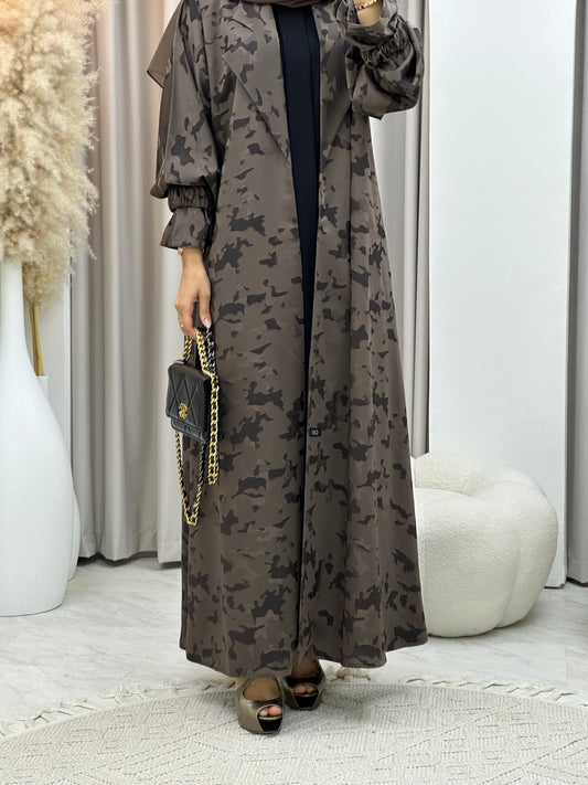 C 0292-02 Brown Army Coat Abaya