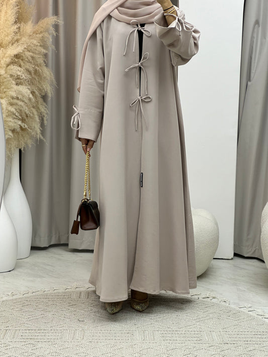 C RTW 0117-01 Nude Bow Abaya