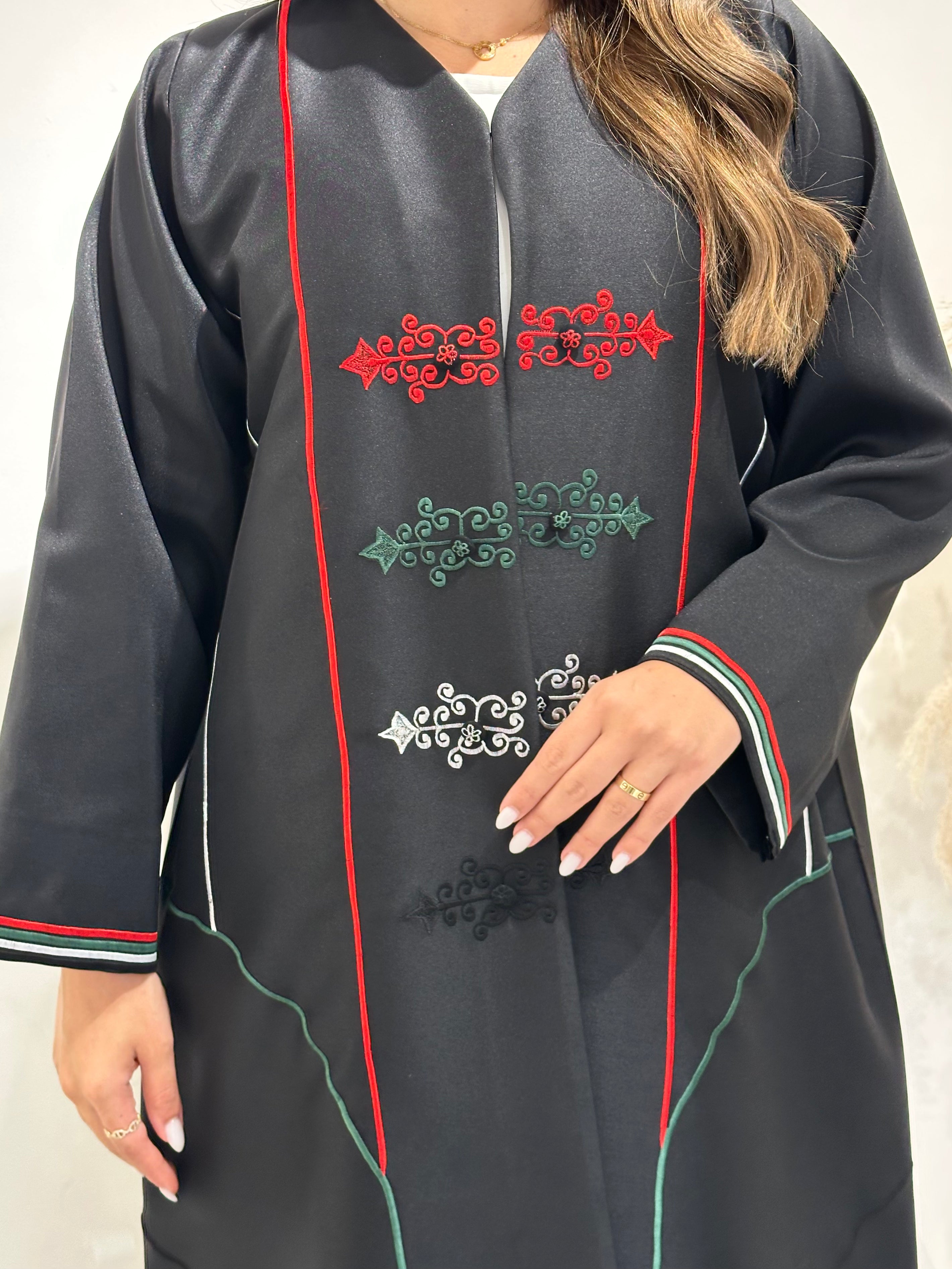 C 1513 Emirati Embroidered Abaya – UAE National Day Edition