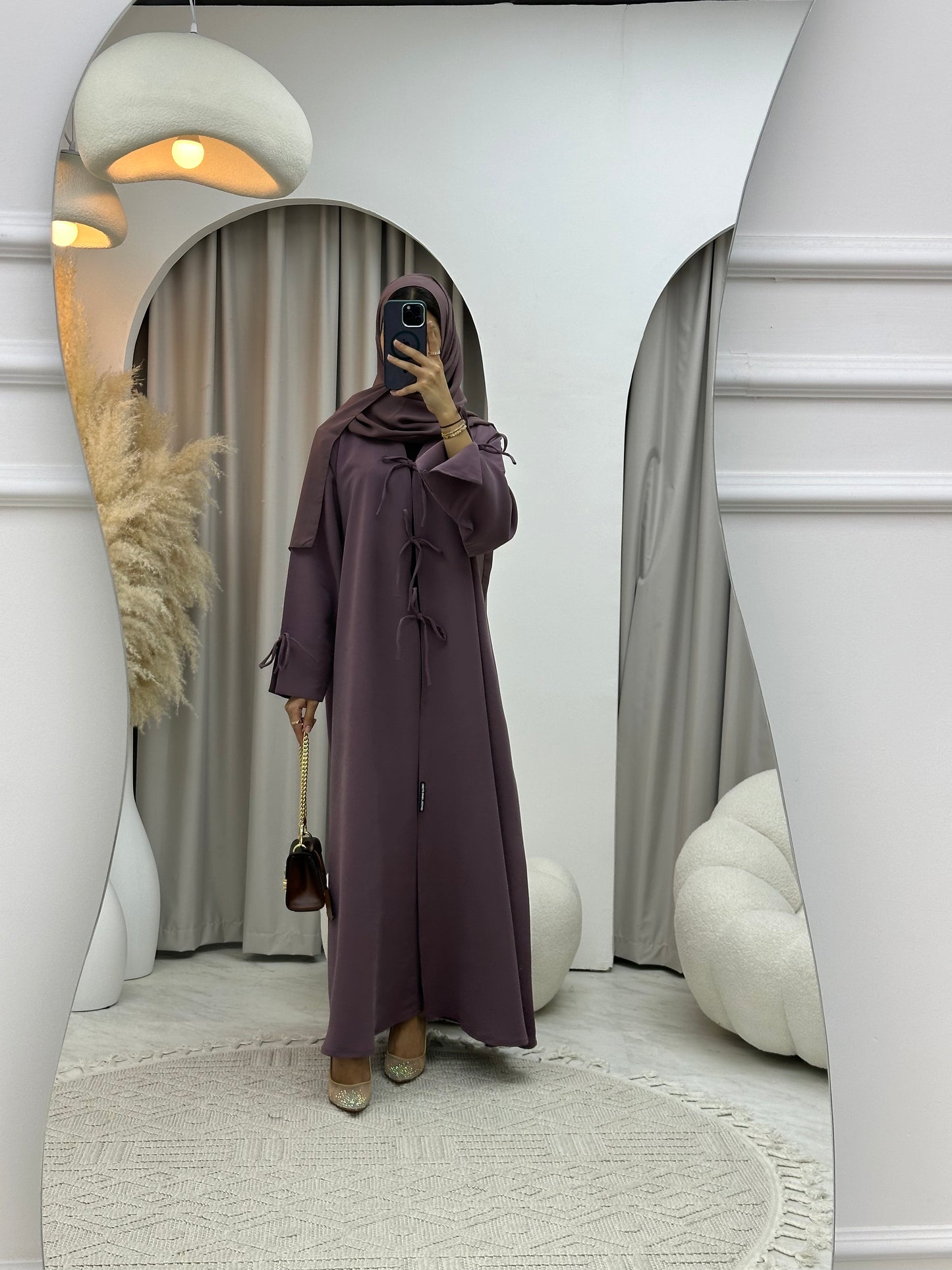 C 0117-03 Purple Bow Abaya