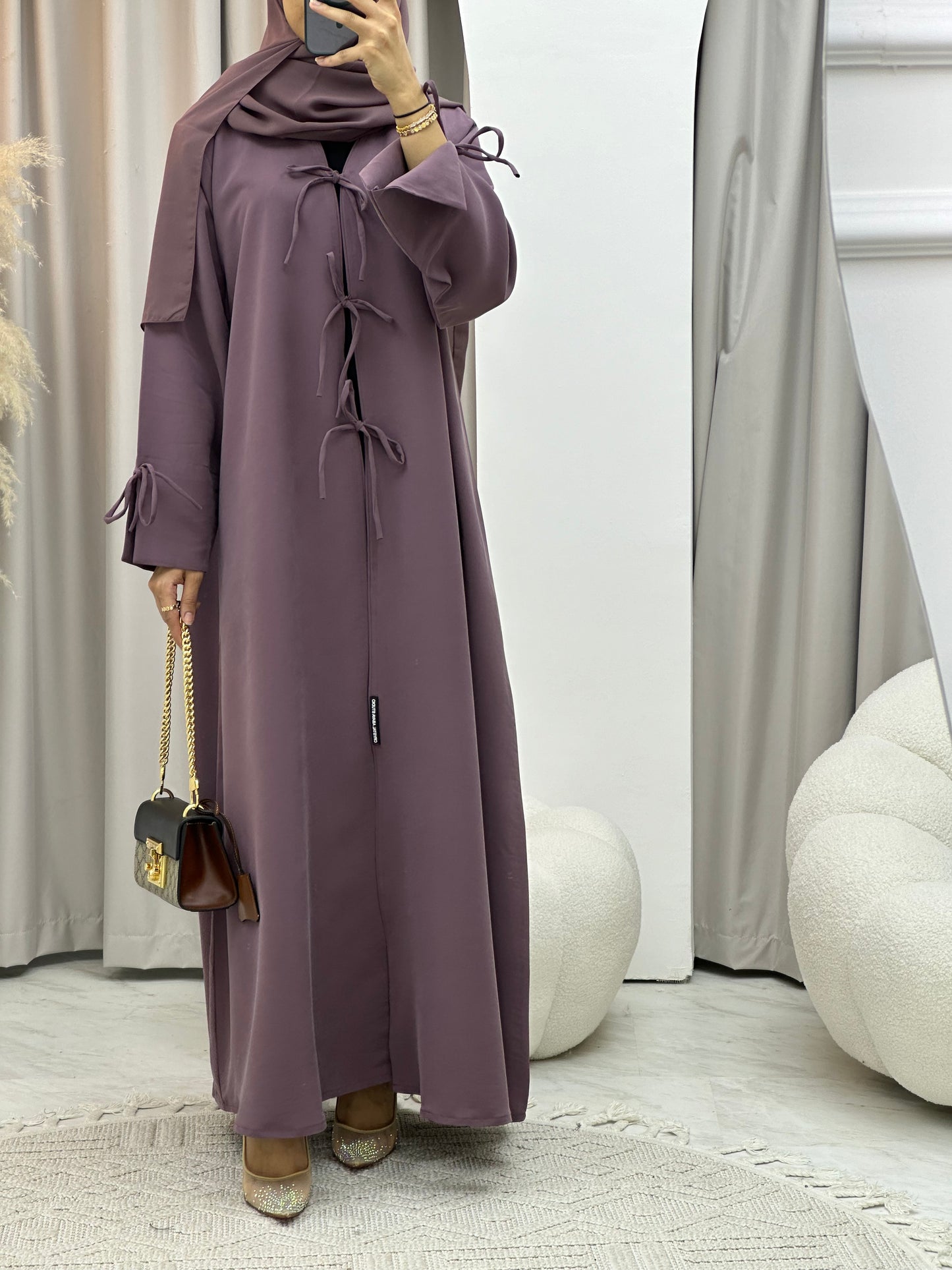 C 0117-03 Purple Bow Abaya