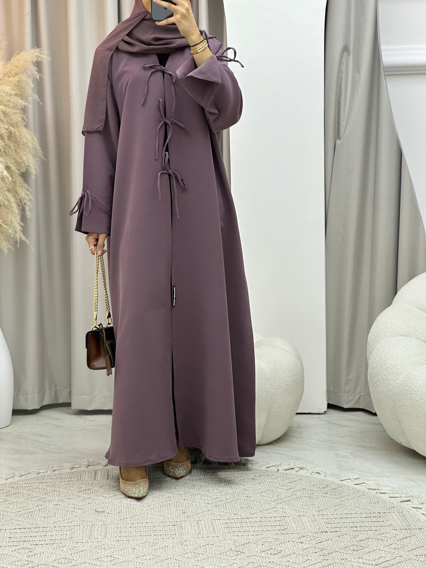 C 0117-03 Purple Bow Abaya