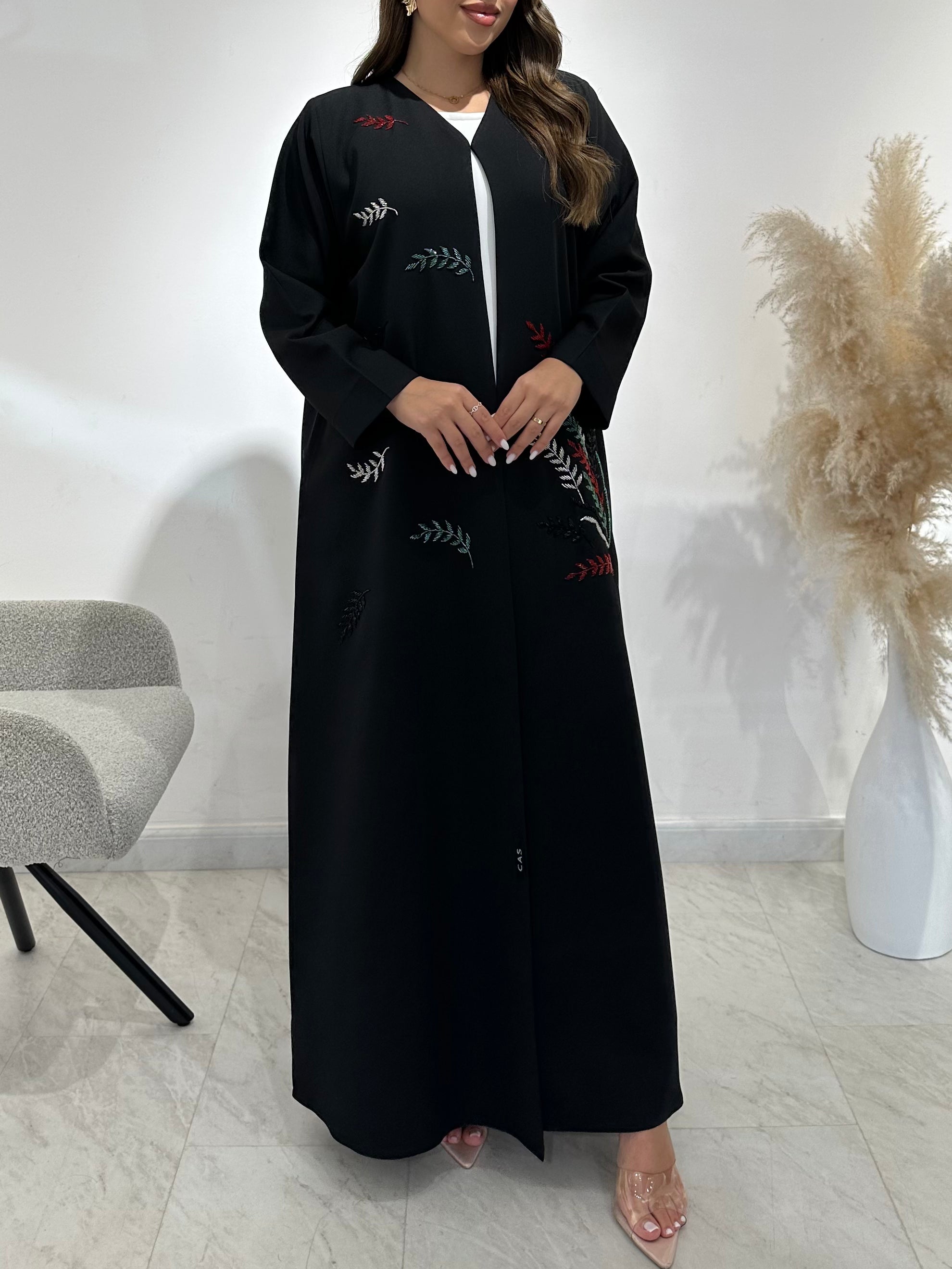 C 1510 Emirati Beaded Abaya - UAE National Day Special