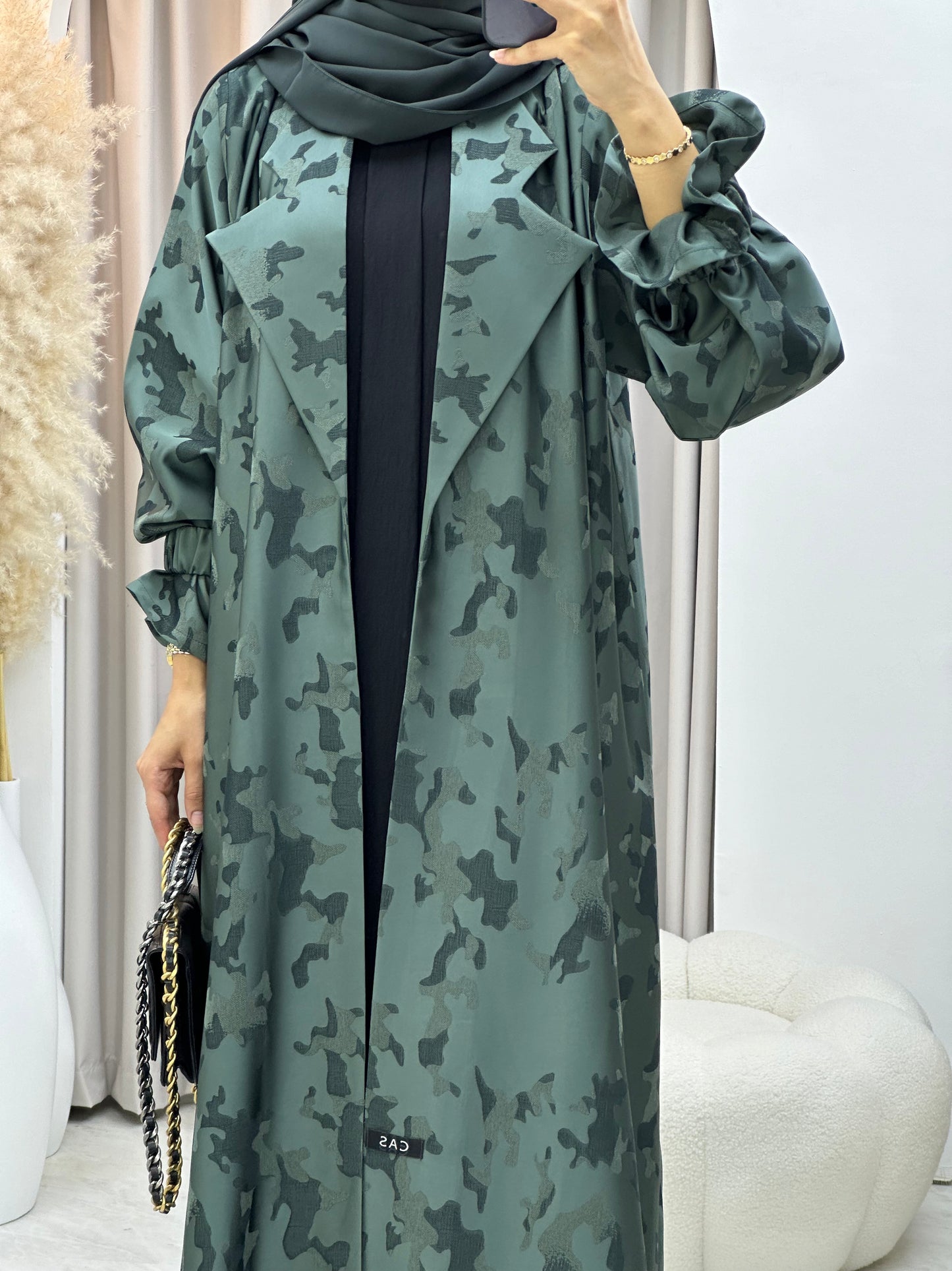 C 0292-04 Olive Army Coat Abaya