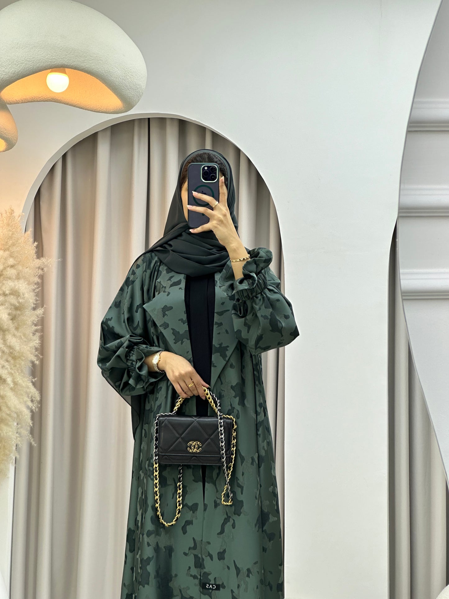 C 0292-04 Olive Army Coat Abaya