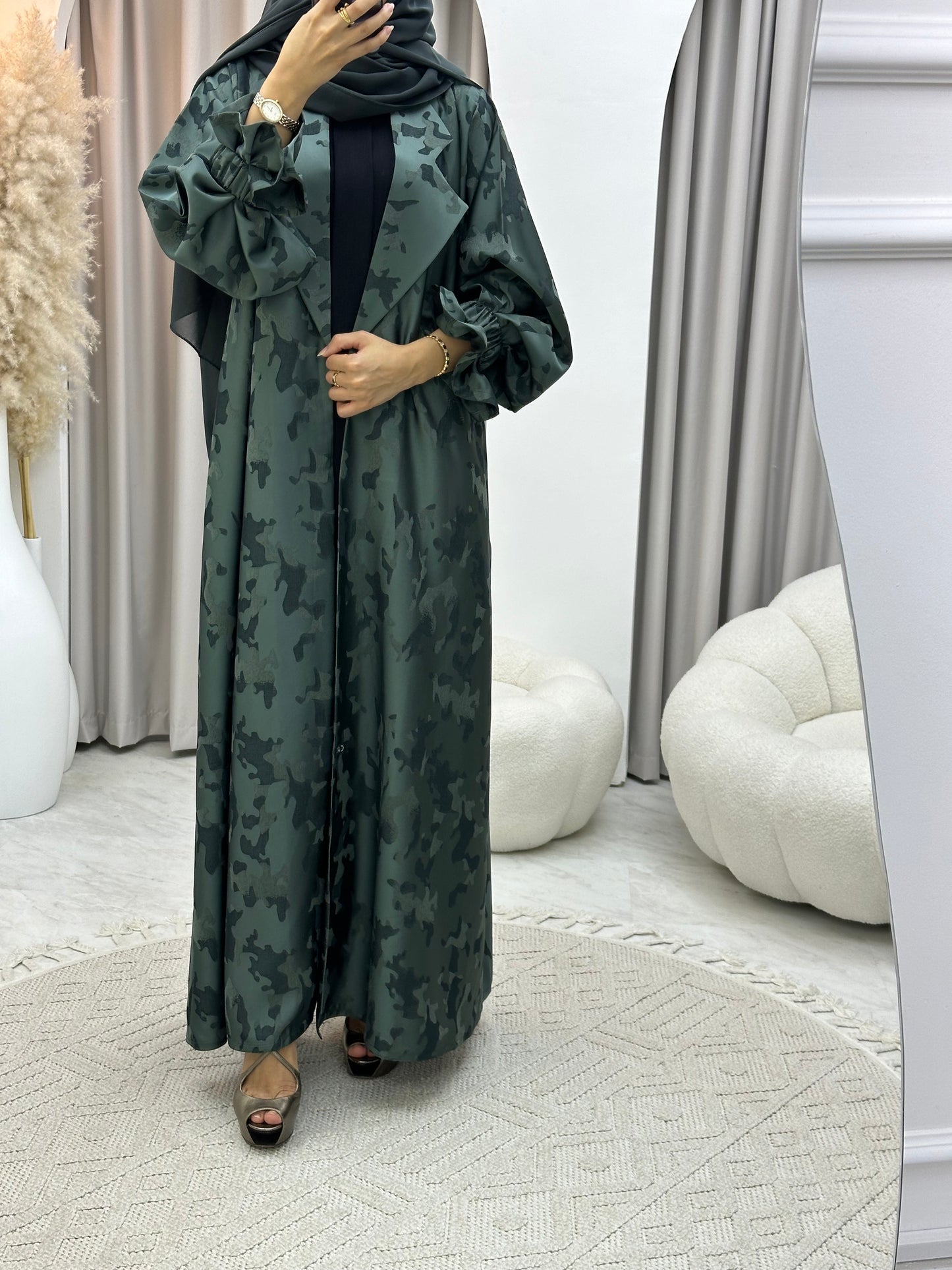 C 0292-04 Olive Army Coat Abaya