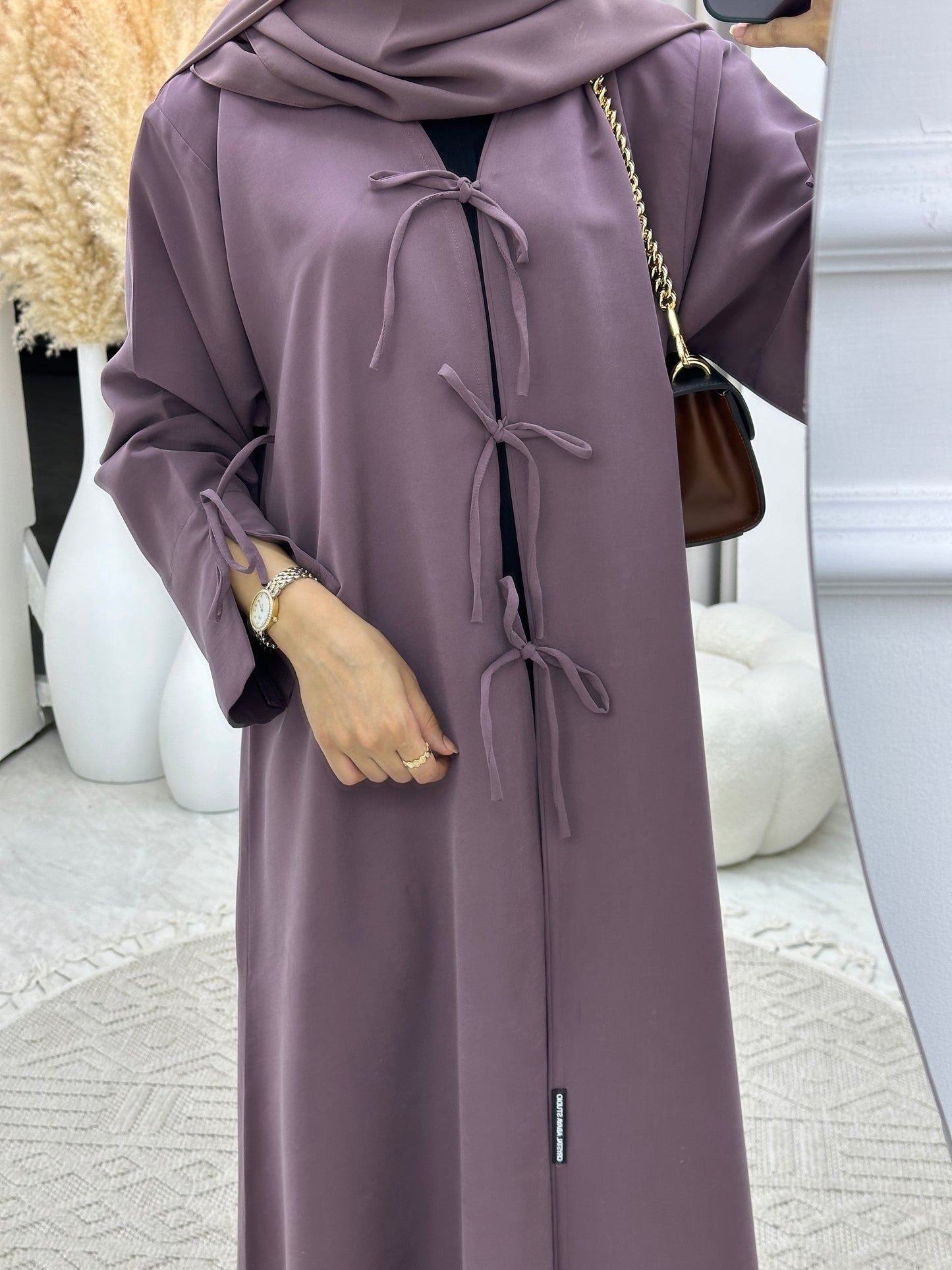 C 0117-03 Purple Bow Abaya