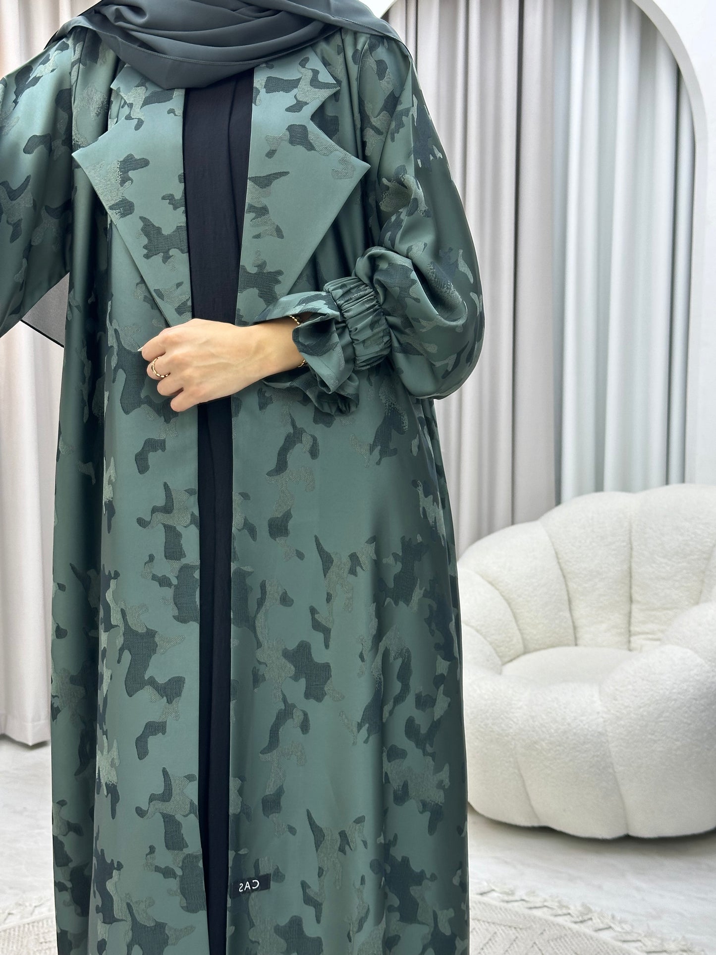 C 0292-04 Olive Army Coat Abaya