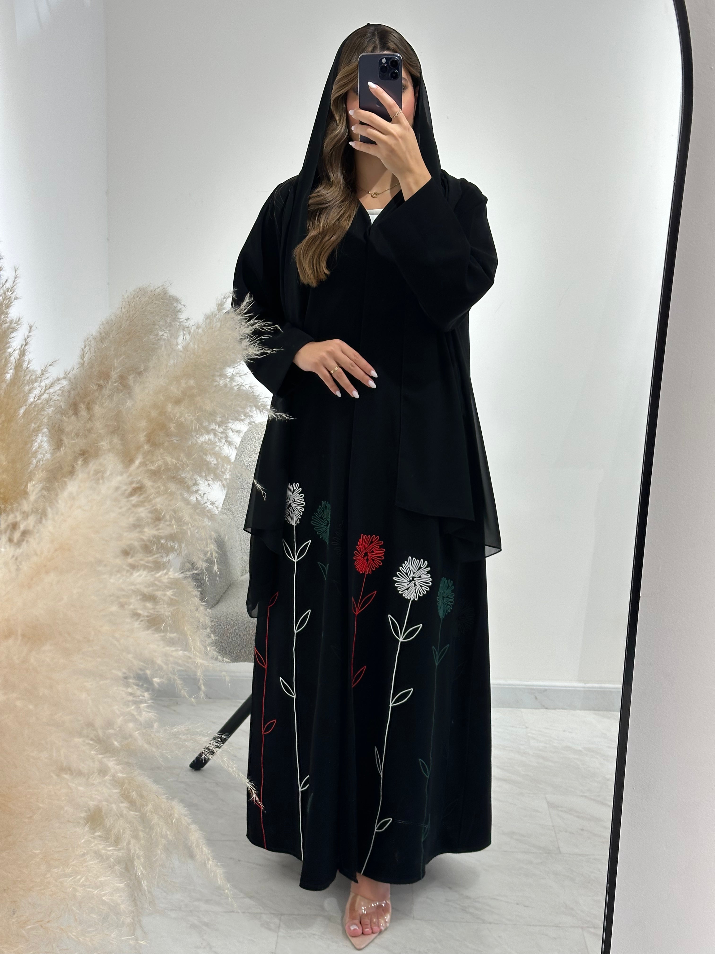 C 1512 Emirati Embroidered Abaya – UAE National Day Exclusive Design