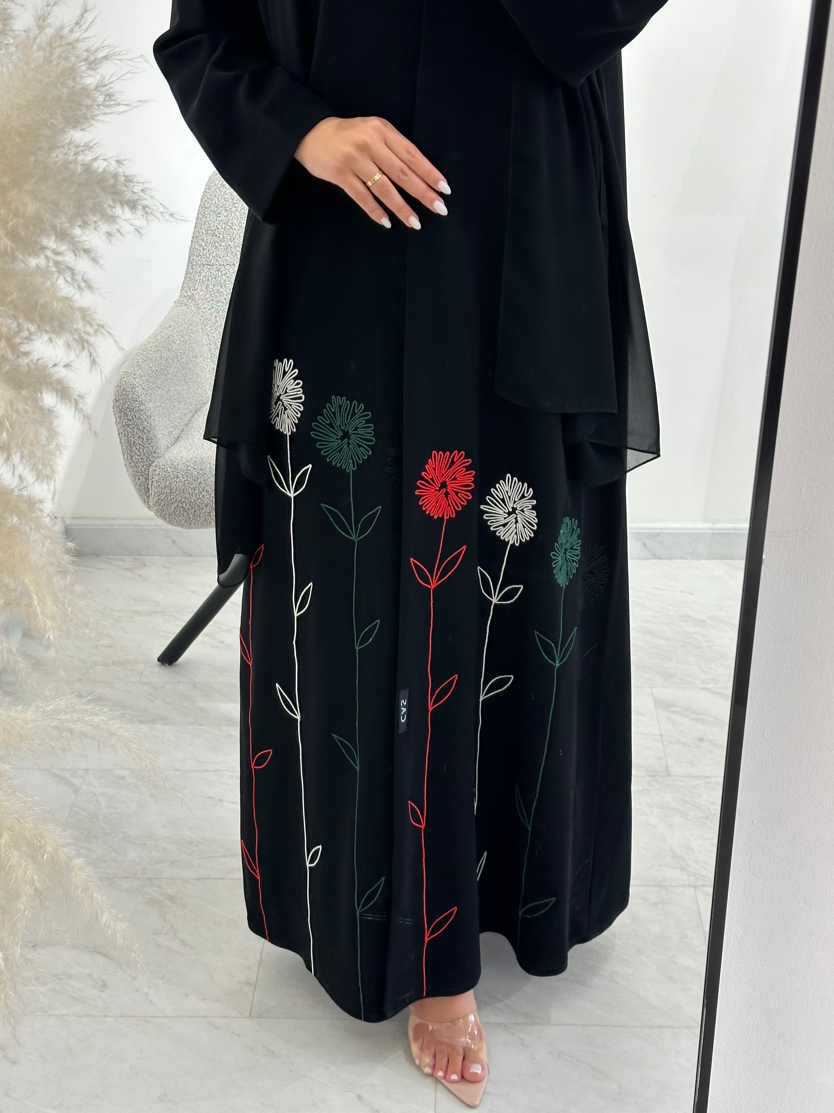C 1512 Emirati Embroidered Abaya – UAE National Day Exclusive Design