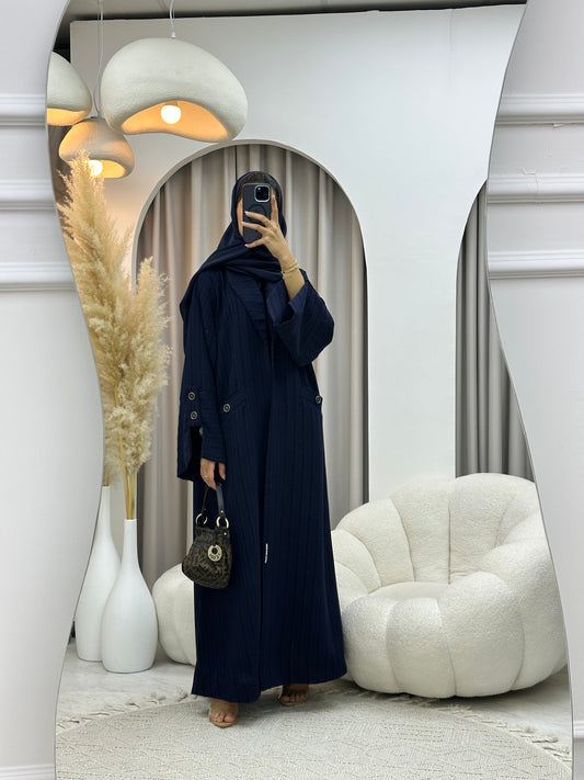 C 0556 Blue Striped Coat Abaya