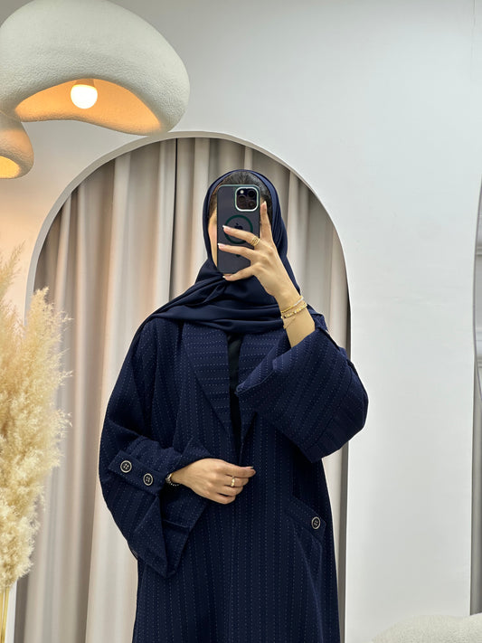 C 0556 Blue Striped Coat Abaya