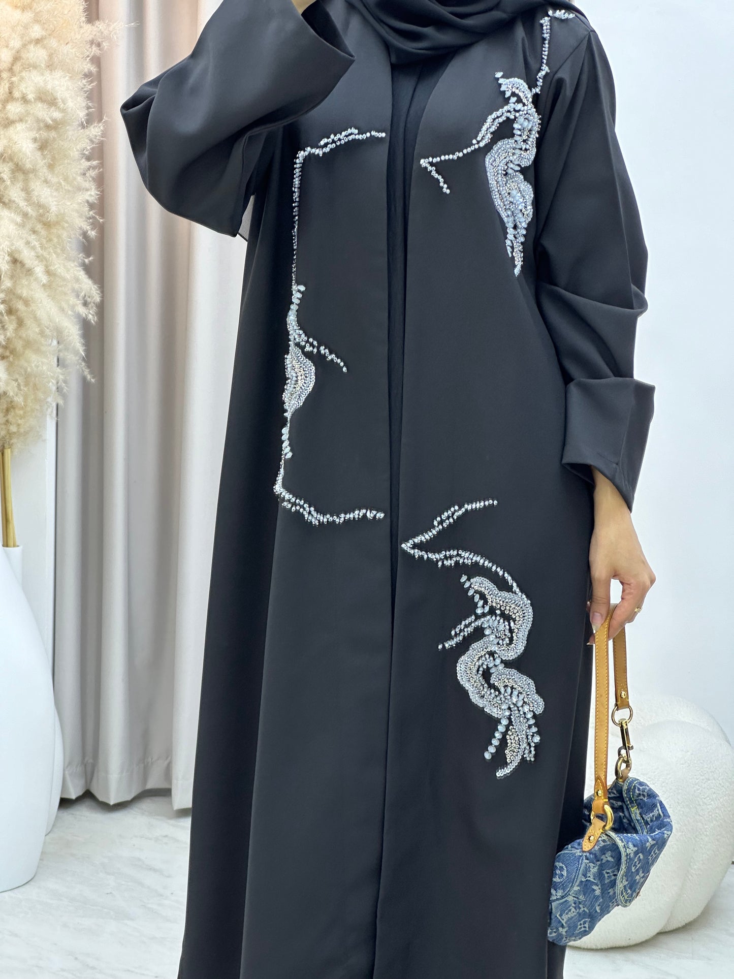 C 0294 Black Beaded Abaya