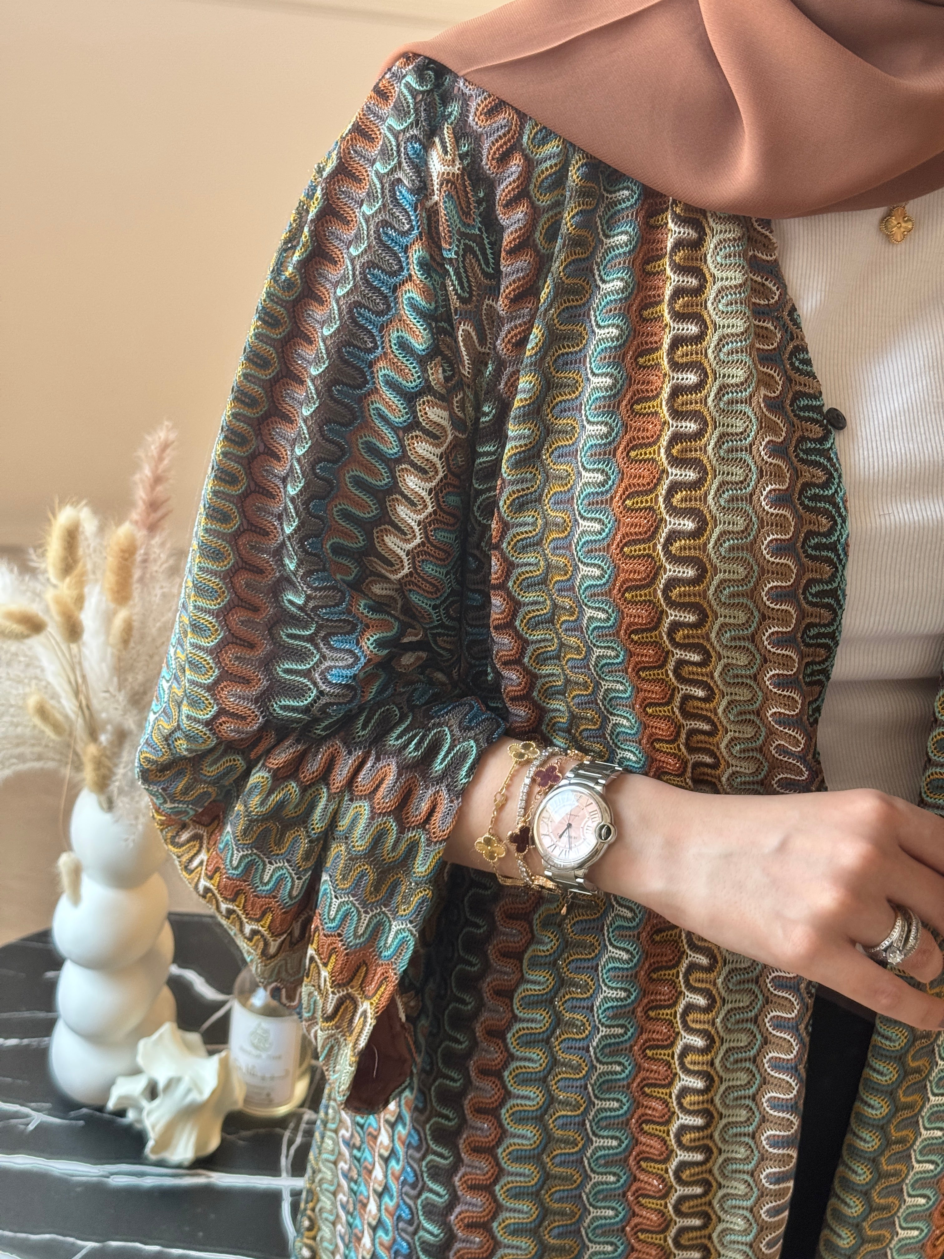 C 1223 Clay Wave Abaya