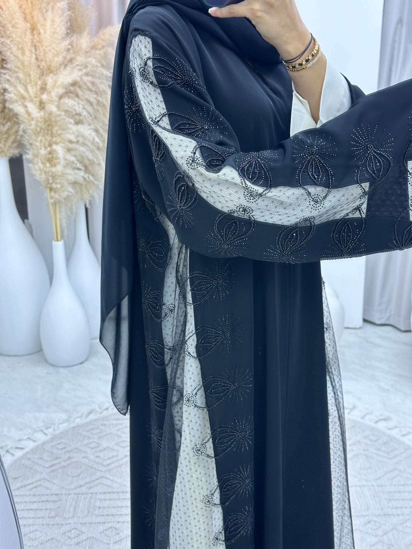 C RTW 0122 Black Nada Abaya